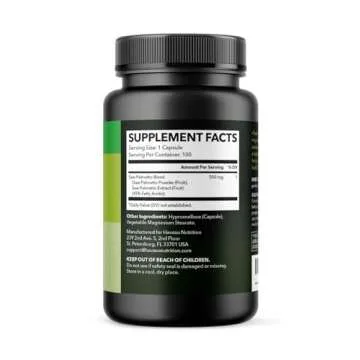 Saw Palmetto for Men Prostate Health Supplement to Promote Urinary Tract Function - 500mg Per Serving - 100 Count - DHT Blocker Hair Vitamin - Vegan, Non-GMO Capsules, Over 3 Month Supply