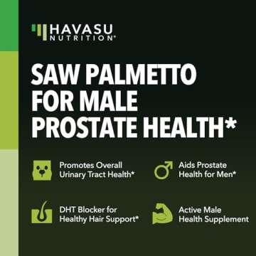 Saw Palmetto for Men Prostate Health Supplement to Promote Urinary Tract Function - 500mg Per Serving - 100 Count - DHT Blocker Hair Vitamin - Vegan, Non-GMO Capsules, Over 3 Month Supply