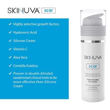 Skinuva® Next Generation Scar Cream - Advanced Scar Silicone Cream Matrix Formulated with Growth Factors (1.7 oz)