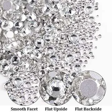 2000 Transparent White Rhinestones for Nail Art & DIY