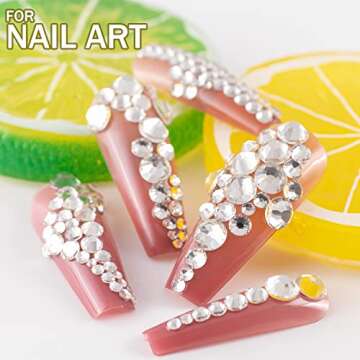 2000 Transparent White Rhinestones for Nail Art & DIY