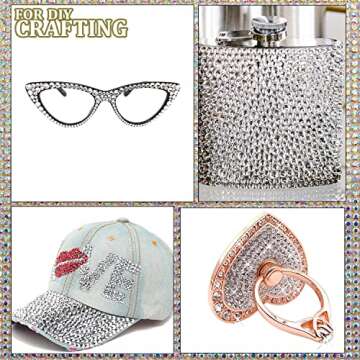 2000 Transparent White Rhinestones for Nail Art & DIY