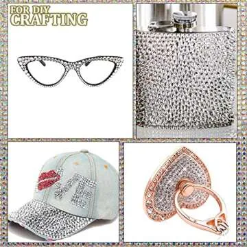 2000 Transparent White Rhinestones for Nail Art & DIY