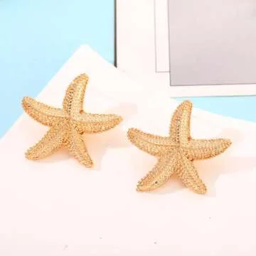 Gold Starfish Earrings - Stylish Summer Jewelry