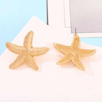 Gold Starfish Earrings - Stylish Summer Jewelry