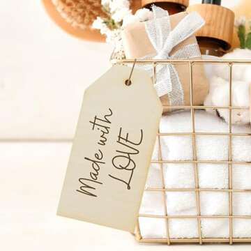 Large Unfinished Plain Wood Tags - Pack of 12 Blank Wooden Gift Tags with Holes (6" L x 3" W) for DIY Wedding Tree Christmas Stocking Name Tags Ready to Personalize - Made in USA