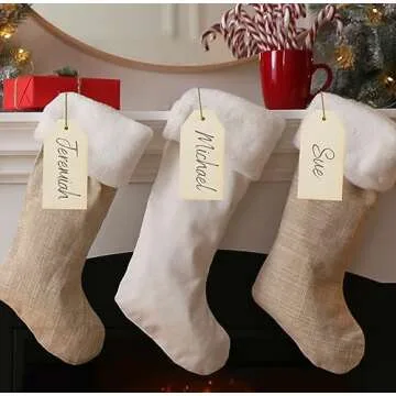 Large Unfinished Plain Wood Tags - Pack of 12 Blank Wooden Gift Tags with Holes (6" L x 3" W) for DIY Wedding Tree Christmas Stocking Name Tags Ready to Personalize - Made in USA