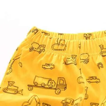 Popshion Boys Excavator Pajamas for Summer Comfort