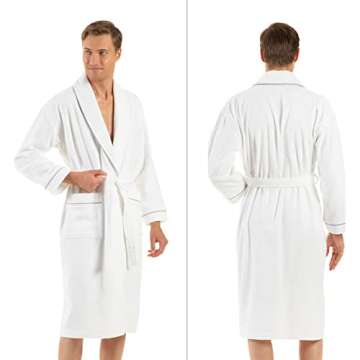 English Home Premium Cotton Robes for Women, Lightweight Mens Robe, Unisex Terry Cloth Bathrobe, Soft Shower Spa Robe, 1 Pcs