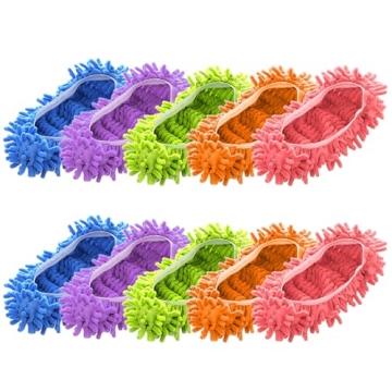 Cosywell 5 Pairs 10 PCS Vibrant Mop Slippers for Effortless Cleaning Solutions