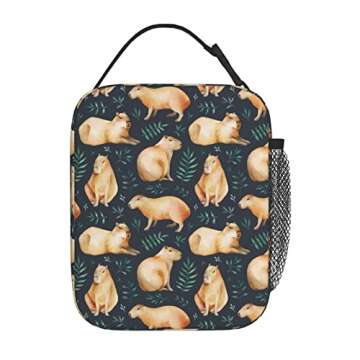 Yilad Capybaras Leaf Lunch Box Insulated Thermal Reusable Lunch Bag Cooler Totes For Men Work Office...