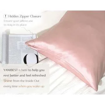 Luxury YANIBEST Silk Pillowcase for Hair and Skin 600 Thread Count