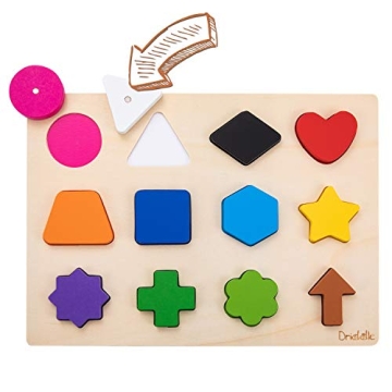 Magnetic Wooden Educational Shape Puzzle - Learn Colors & Shape Recognition Toy – Toddler Preschoo...