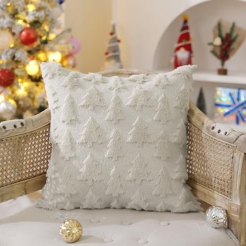 DFXSZ Christmas Tree Pillow Covers Set for Holiday Decor