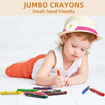 Lebze Jumbo Non-Toxic Crayons for Toddlers 16 Colors