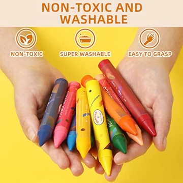 Lebze Jumbo Non-Toxic Crayons for Toddlers 16 Colors