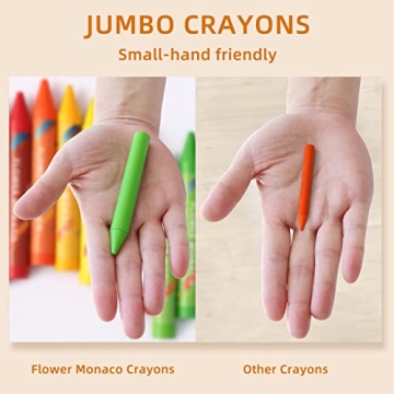 Lebze Jumbo Non-Toxic Crayons for Toddlers 16 Colors