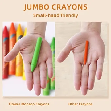 Lebze Jumbo Non-Toxic Crayons for Toddlers 16 Colors