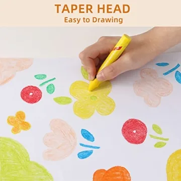 Lebze Jumbo Non-Toxic Crayons for Toddlers 16 Colors