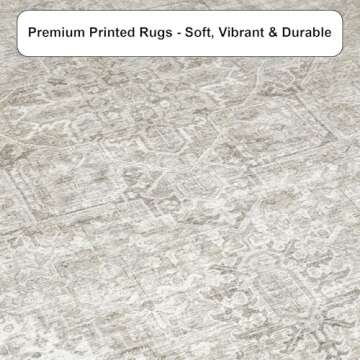 ReaLife Machine Washable Area Rug - Living Room Bedroom Bathroom Kitchen Entryway Office - Padded Lo...