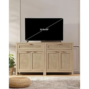 Stylish SICOTAS Sideboard Buffet Storage with Rattan Doors