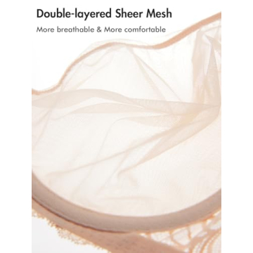 DELIMIRA Sheer Mesh Bra Plus Size Full Coverage Support