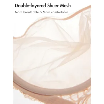 DELIMIRA Sheer Mesh Bra Plus Size Full Coverage Support