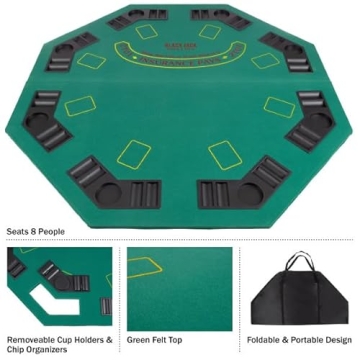 Folding Poker Table Top for 8 Players - Trademark Poker