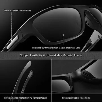 SUOSO UV400 Polarized Sports Sunglasses for Men and Women