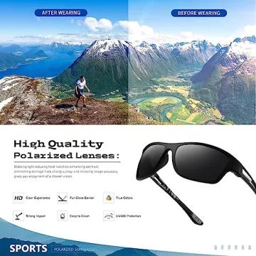 SUOSO UV400 Polarized Sports Sunglasses for Men and Women