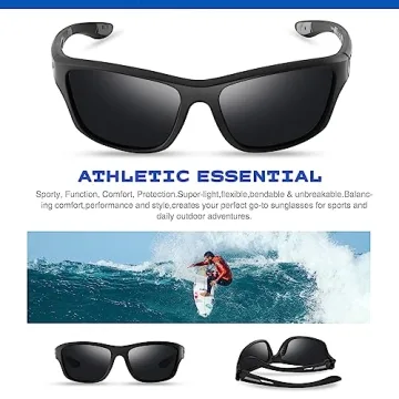 SUOSO UV400 Polarized Sports Sunglasses for Men and Women
