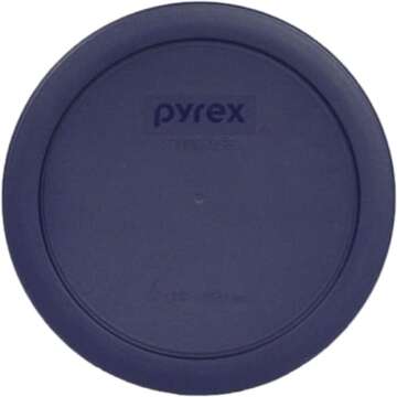 Pyrex Bundle - 4 Items: 7201-PC 4-Cup Blue Round Plastic Lids - Original Genuine Pyrex - Made In The USA