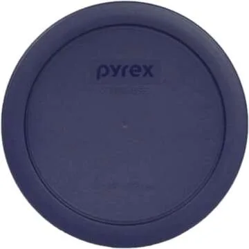 Pyrex Bundle - 4 Items: 7201-PC 4-Cup Blue Round Plastic Lids - Original Genuine Pyrex - Made In The USA