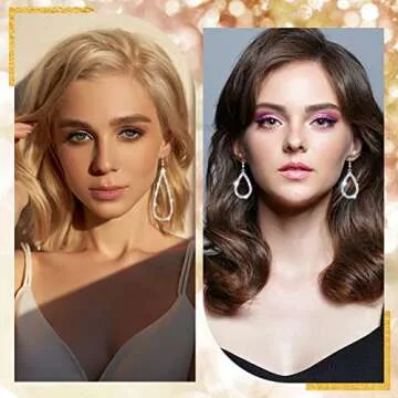 6 Pairs Silver Rhinestone Dangling Earrings for Women Bling Teardrop Dangle Earrings Sets Boho Fashion Jewelry for Women Wedding Prom Party Birthday