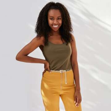 YooAi Chain Belts Leather Waist Belt for Women Layered Metal Chain Belt