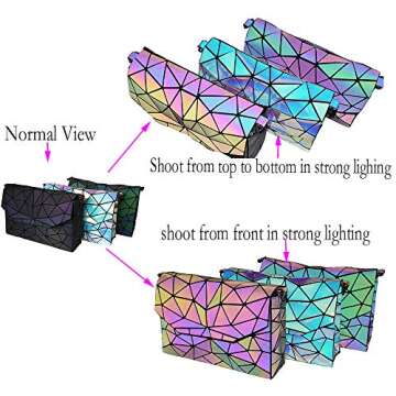 HotOne Crossbody Bags for Women Color Changes Chain Luminous Geometric Purse Messenger Bag Clutch Evening Bags