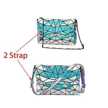 HotOne Crossbody Bags for Women Color Changes Chain Luminous Geometric Purse Messenger Bag Clutch Evening Bags