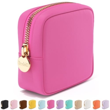 EMBLA Makeup Bag Travel Cosmetics Pouch and Toiletry Bag, Nylon Zipper Pouch Purse, Cute Make Up Org...