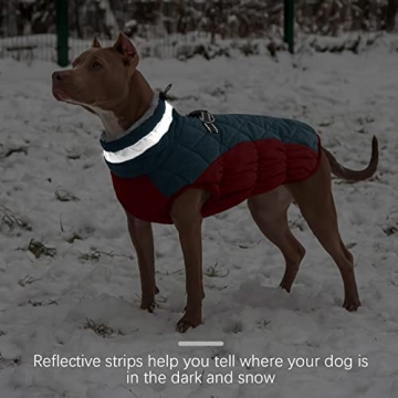 FUAMEY Waterproof Dog Winter Coat with Built-in Harness