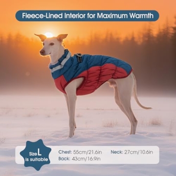 FUAMEY Waterproof Dog Winter Coat with Built-in Harness