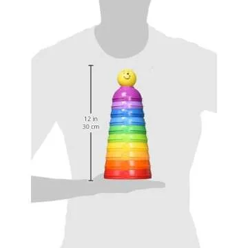 Fisher-Price Baby Toy Stack & Roll Cups, 10-Piece Stacking & Nesting Activity for Developmental Play Infants Ages 6+ Months