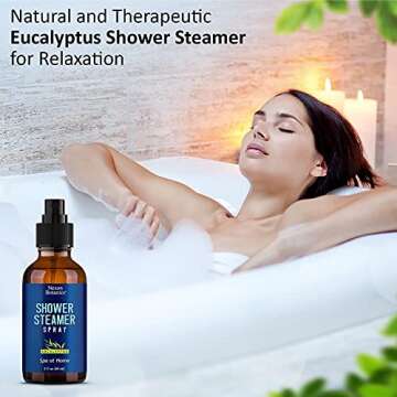 Eucalyptus Shower Steamer Spray 2 fl oz - Shower Aromatherapy Spray - Eucalyptus Shower Spray - Sauna Spa Steam Mist at Home, Room - Essential Oil Shower Eucalyptus Spray - Nexon Botanics