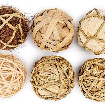 andwe Small Animals Play Balls Rolling Chew Toys & Gnawing Treats for Rabbits Guinea Pigs Chinchilla...