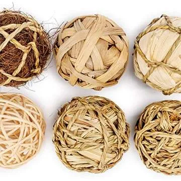 andwe Small Animals Play Balls Rolling Chew Toys & Gnawing Treats for Rabbits Guinea Pigs Chinchilla...