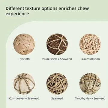 andwe Small Animals Play Balls Rolling Chew Toys & Gnawing Treats for Rabbits Guinea Pigs Chinchilla Bunny Degus - Pet Cage Entertainment Accessories