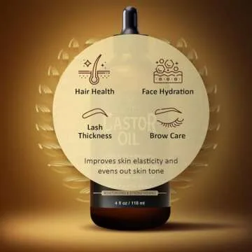 INFINA ESSENTIALS Pure Cold Pressed Hexane-Free Castor Oil - Glass Bottle for Hair Growth, Face, Scalp, Skin & Eyelashes - Nourishing & Moisturizing - 4 fl oz