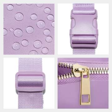 Gitus Birthday Gifts for 8 9 10 11 12 13 Year Old Girls Personalized Fanny Pack Crossbody Bags with Initial Letter Patch Belt Bag for Teen Girls Cute Trendy Stuff Travel Essentials (Lavender-A)