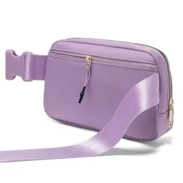 Gitus Birthday Gifts for 8 9 10 11 12 13 Year Old Girls Personalized Fanny Pack Crossbody Bags with Initial Letter Patch Belt Bag for Teen Girls Cute Trendy Stuff Travel Essentials (Lavender-A)