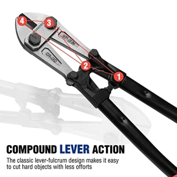 WORKPRO 14" Bolt Cutter with Bi-Material Grip for Tough Cutting