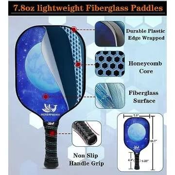 Pickleball Net Set with Wheels, Portable Pickleball Net with Fiberglass Paddles Set of 4, Outdoor Pickleballs, Court Marking Kit and Carrying Bag for Home, Driveway, Backyard